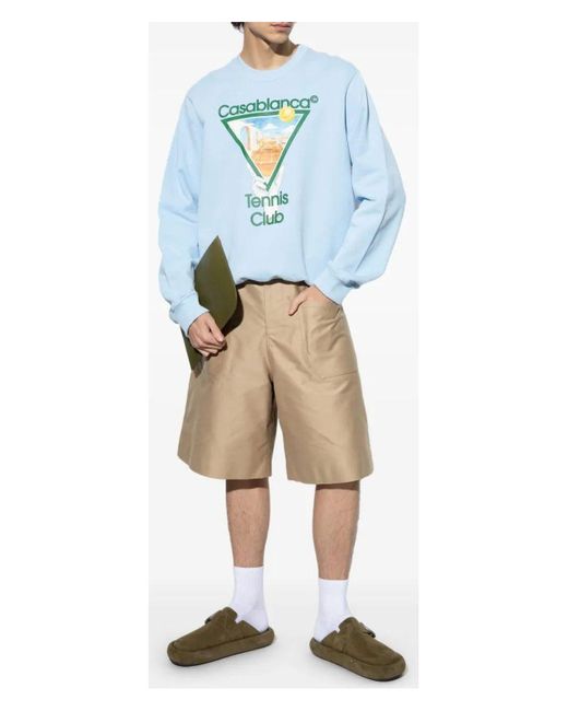 Casablanca Blue Metaphysical Tennis Icon Printed Sweatsh for men