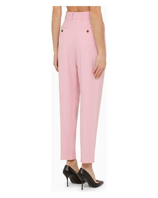 Alexander McQueen Pink Regular Trousers With Pleats