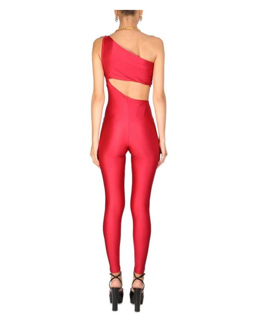 Saint Laurent Red Vneck Jumpsuit
