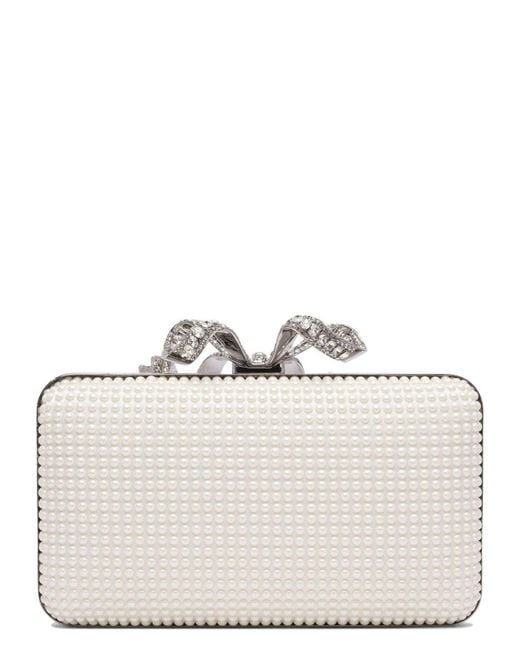 Self-Portrait White Pearl Box Clutch