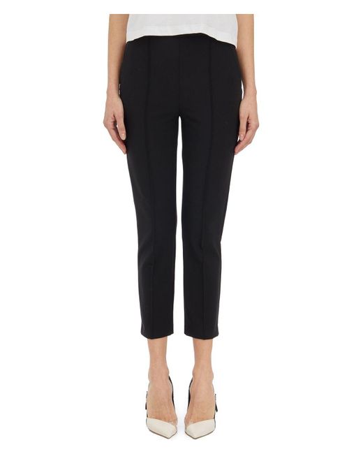 Elisabetta Franchi Black Pantalone Dritto Con Morsetto