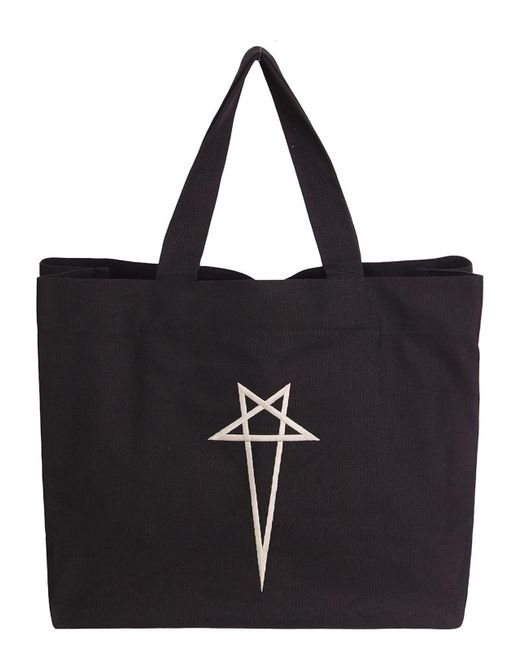 Rick Owens Black Cotton Beach Bag for men