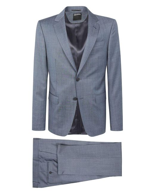Zegna Blue Pure Wool Suit for men