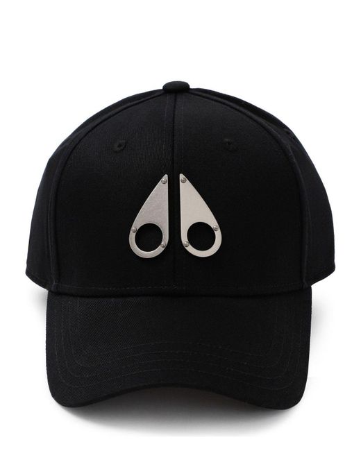 Moose Knuckles Black Baseball Cap for men