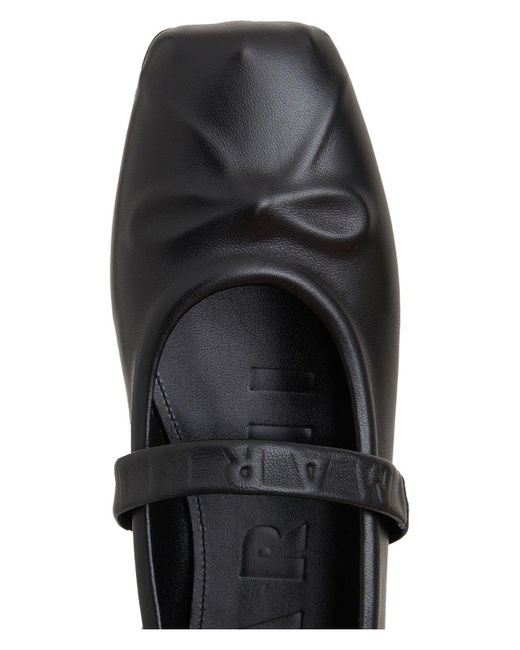 Marni White Mary Jane Leather Ballerina