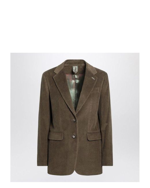 Max Mara Brown Khaki Ribbed Jacket