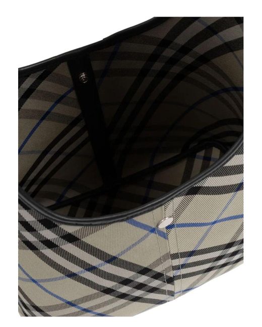 Burberry Gray Check-Pattern Shoulder Bag
