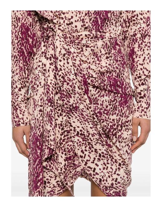 Isabel Marant Pink Cleora Wrap Dress