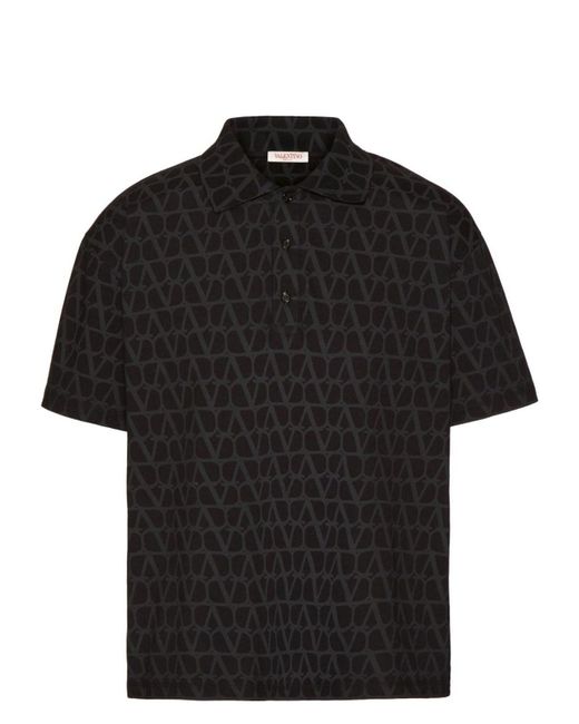 Valentino Polo Shirt With Iconographe Toile Print in Black for Men | Lyst