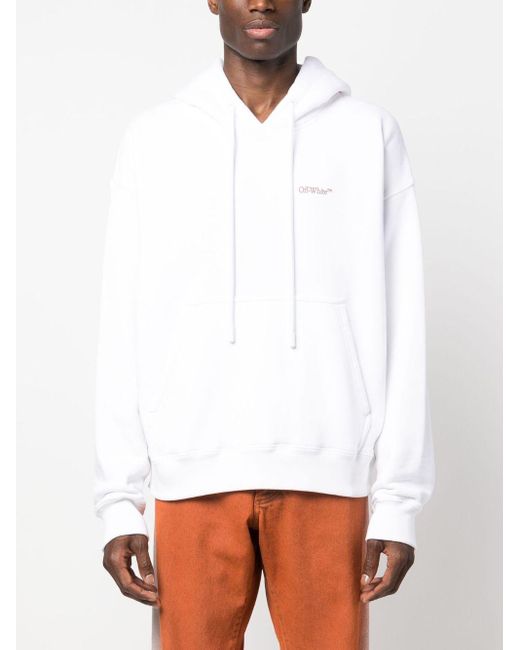 Off-White c/o Virgil Abloh Scratch Arrow-print Cotton Hoodie in White for  Men | Lyst