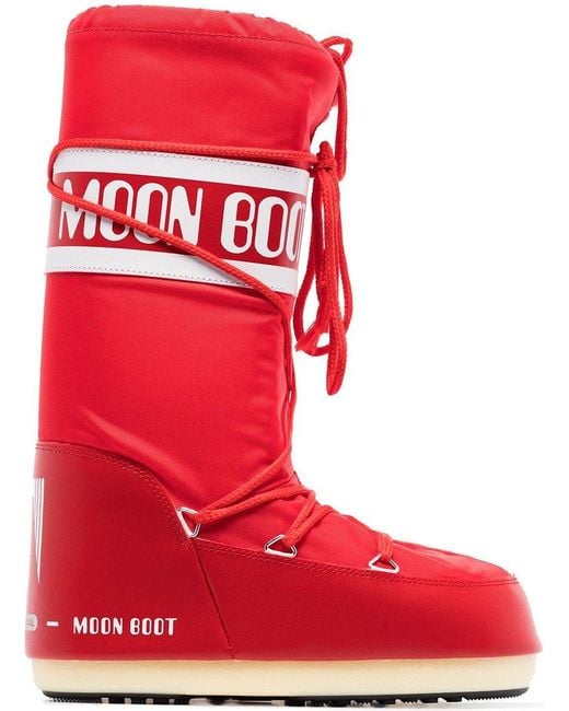 Moon Boot Red Icon Nylon Snow Boots for men