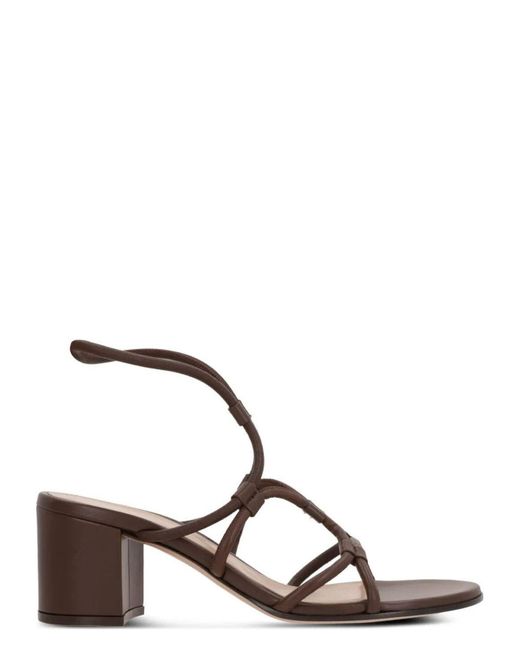 Gianvito Rossi Brown Multi Way Strap Heeled Sandals