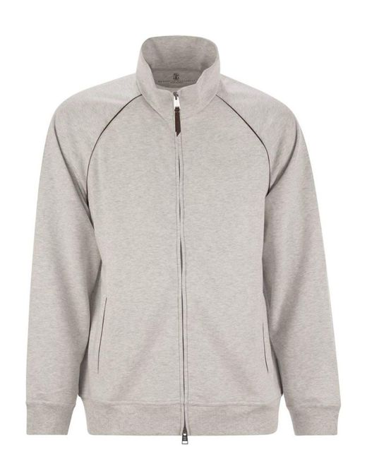 Brunello Cucinelli Gray High Necked Topwear for men