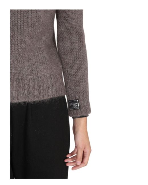 Raf Simons Gray Mohair Crewneck Sweater