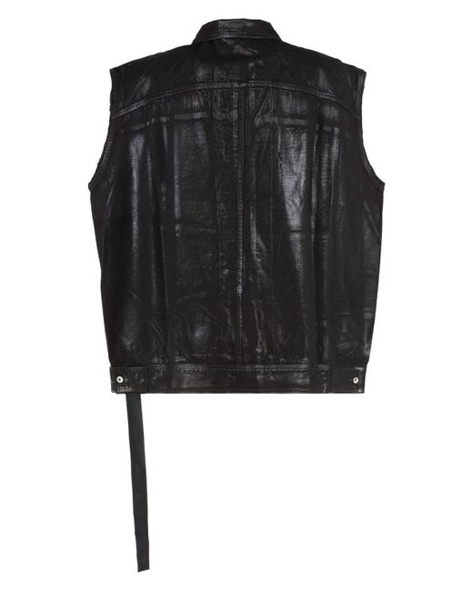 Rick Owens Black Denim Vest for men