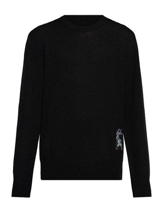 Burberry Black 100% Wool Sweater for men