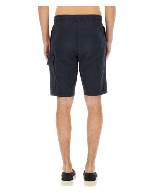 C P Company Blue Bermuda Sweatshirt Shorts for men