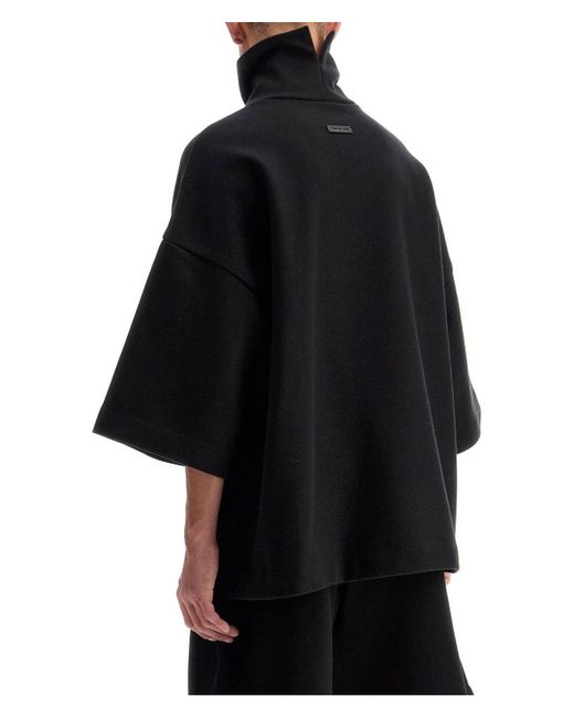 Fear Of God Black Cotton And Wool Turtleneck Sweater for men