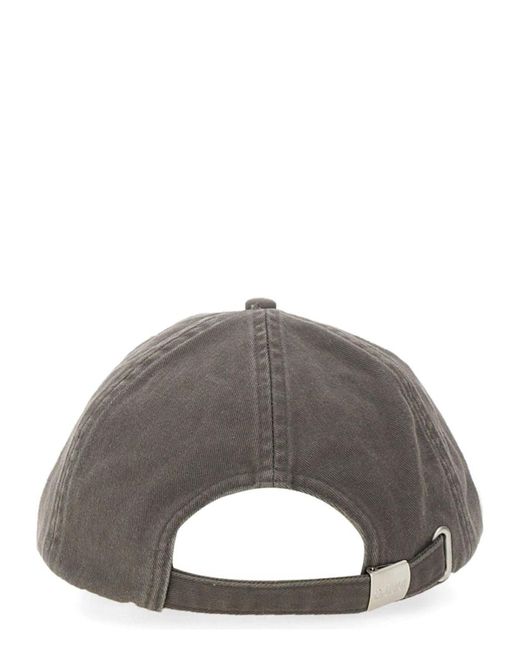 Ganni Gray Baseball Hat With Logo
