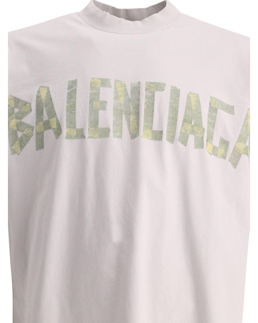 Balenciaga White 'Wtape Type Medium Fit" T-Shirt for men