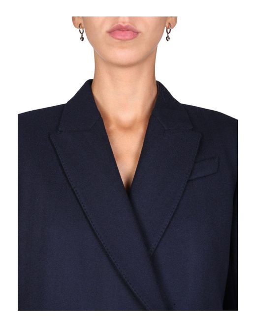 Alexander McQueen Blue Double-Breasted Jacket
