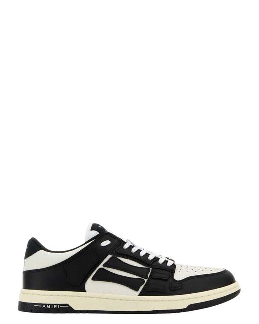 Amiri Black Tow-Tone Leather Skel Sneakers for men