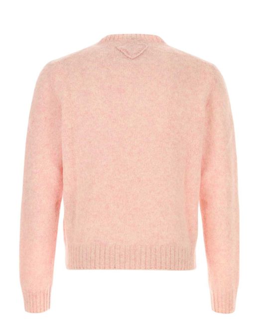 Prada Pink Melange Pastel Wool Sweater for men