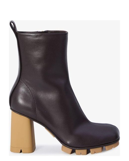 Bottega Veneta Black Shore Leather Ankle Boots