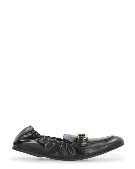 Ferragamo Black Jodie Leather Loafers