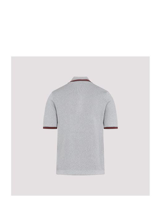 Gucci Gray 'Lame Polo T-Shirt for men