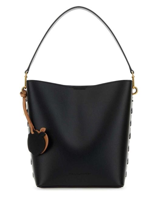 Stella McCartney Black Alter Mat Frayme Bucket Bag