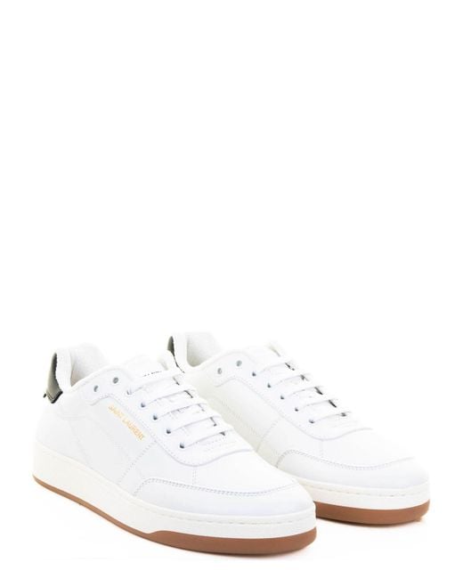 Saint Laurent White Sl/61 Leather Sneakers for men