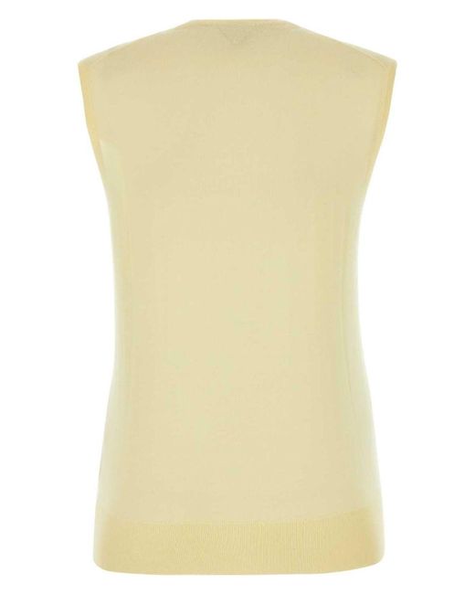 Bottega Veneta Yellow Pastel Cotton Blend Vest