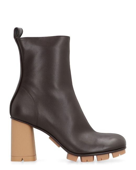 Bottega Veneta Black Shore Leather Ankle Boots