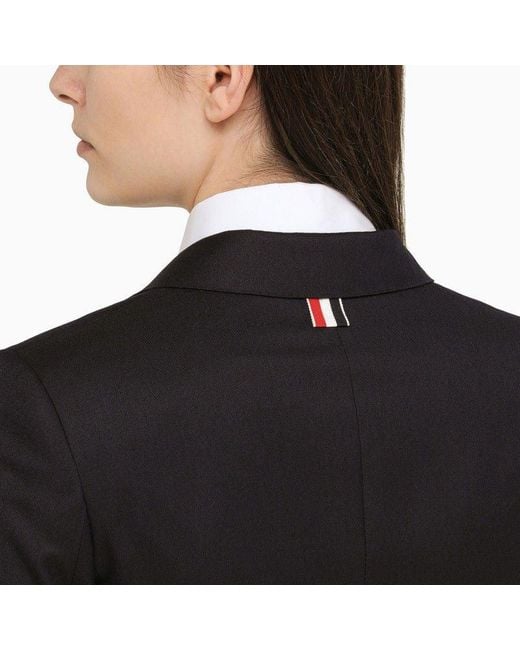 Thom Browne Black Single-Breasted Cropped Jacket