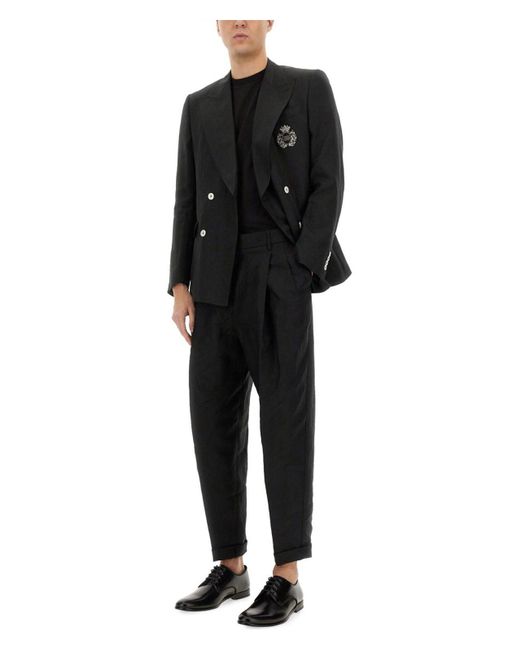 Dolce & Gabbana Black Canvas Pants for men