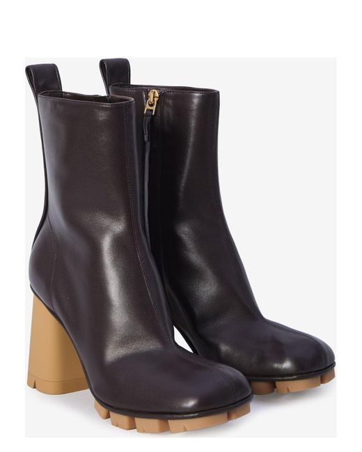 Bottega Veneta Black Shore Leather Ankle Boots