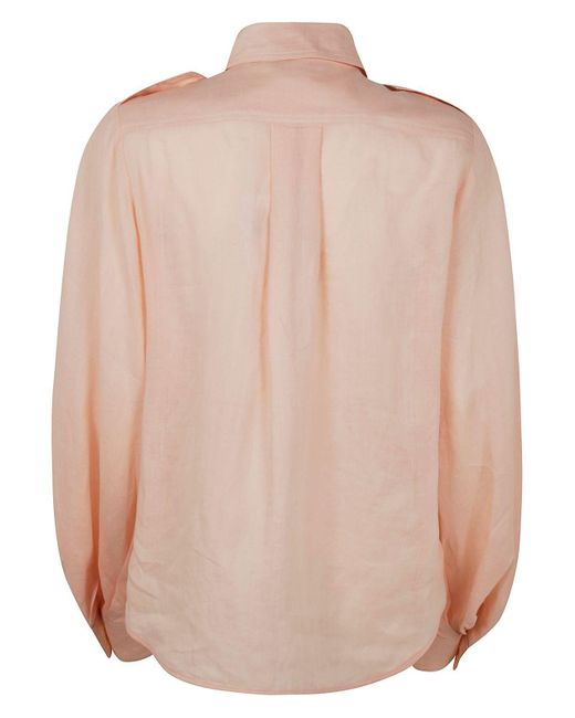Zimmermann Pink Illuminate Utility Shirt