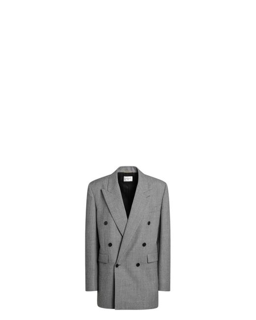 Saint Laurent Metallic Light Double-Breasted Jacket