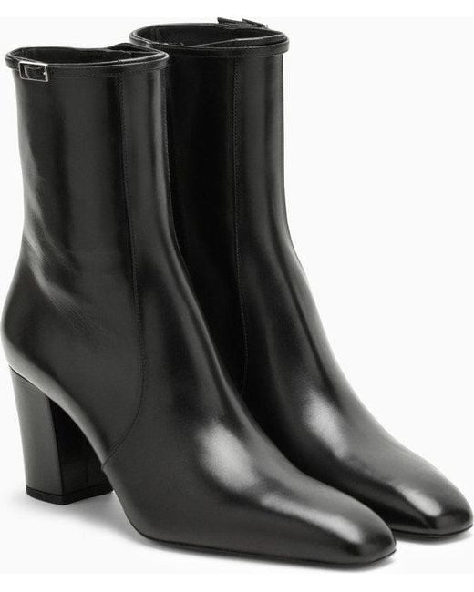 black leather ankle boots