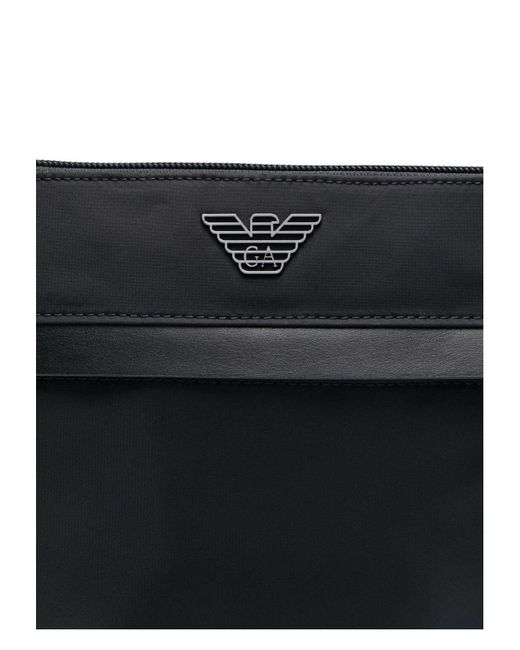 Emporio Armani Black Logo-Plaque Cross Body Bag for men
