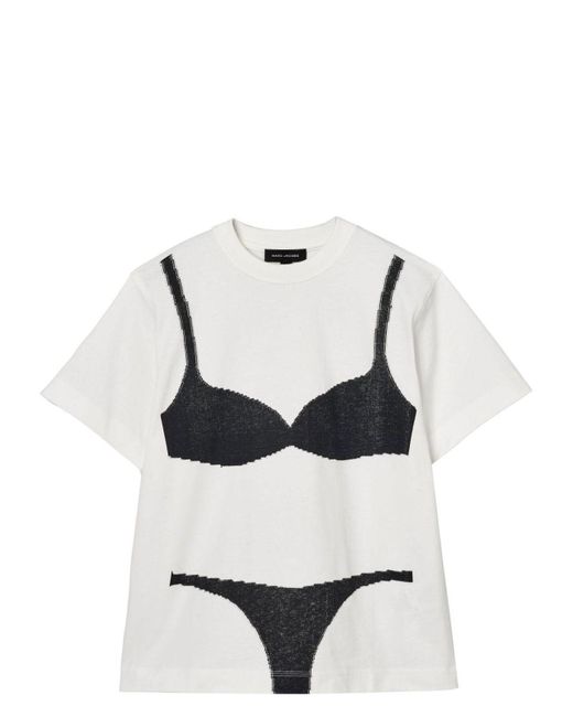 Marc Jacobs White Printed Cotton T-Shirt