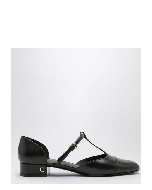 Ferragamo White Ballerina With T-Strap