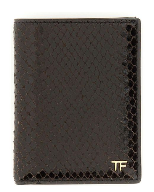 Tom Ford Black Folding Card Holder for men