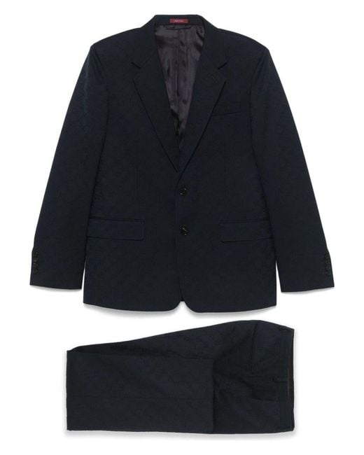 Gucci Blue Gg Wool Single-Breasted Suit for men