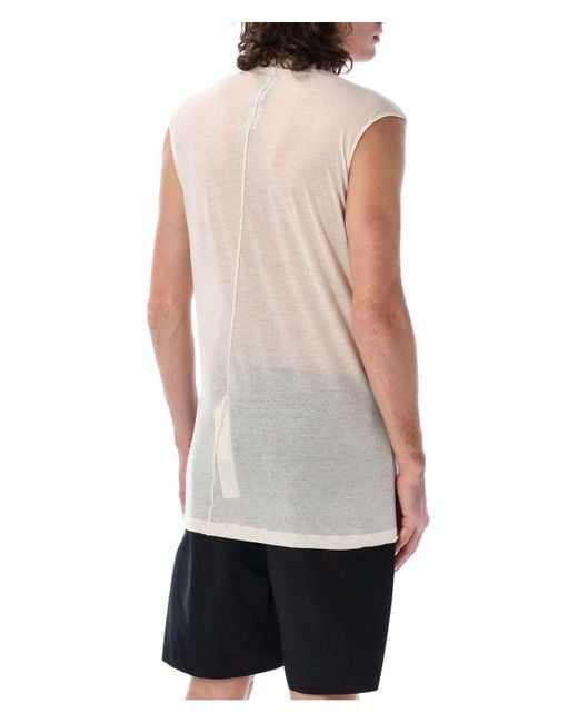 Rick Owens White Deep V Sl T Top for men