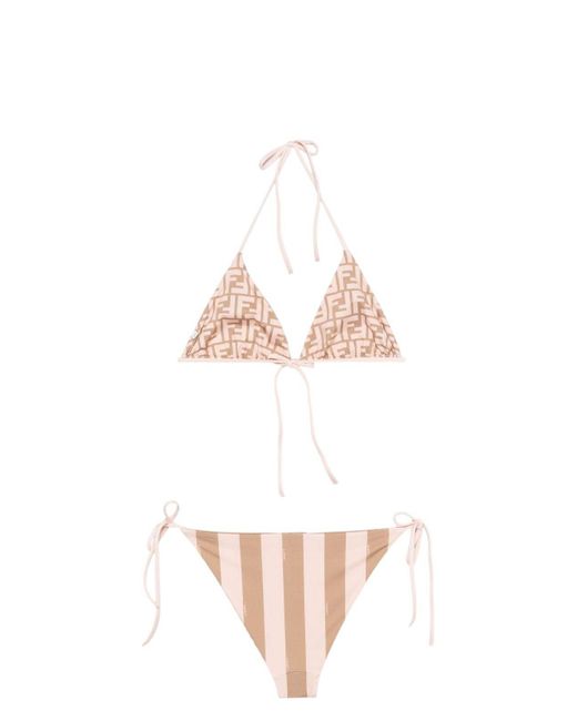 Fendi White Reversible Lycra Bikini
