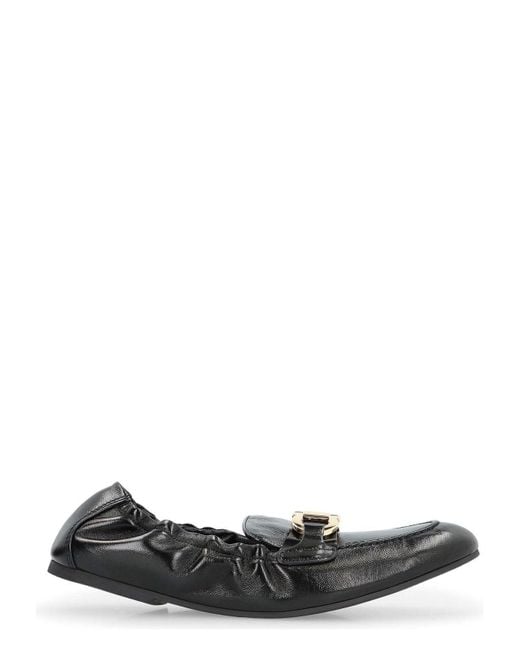 Ferragamo Black Jodie Leather Loafers
