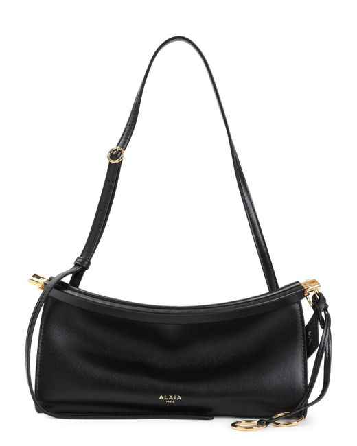 Alaïa Black East West S Bag With Golden Logo