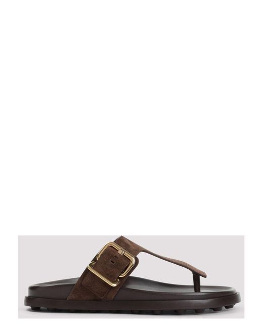 Tod's Brown Suede Sandals